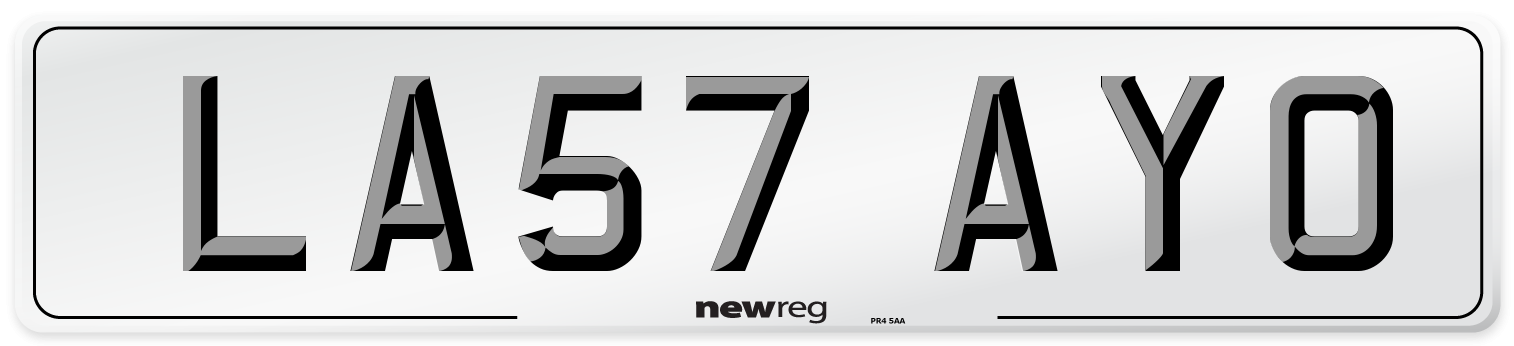 LA57 AYO Number Plate from New Reg